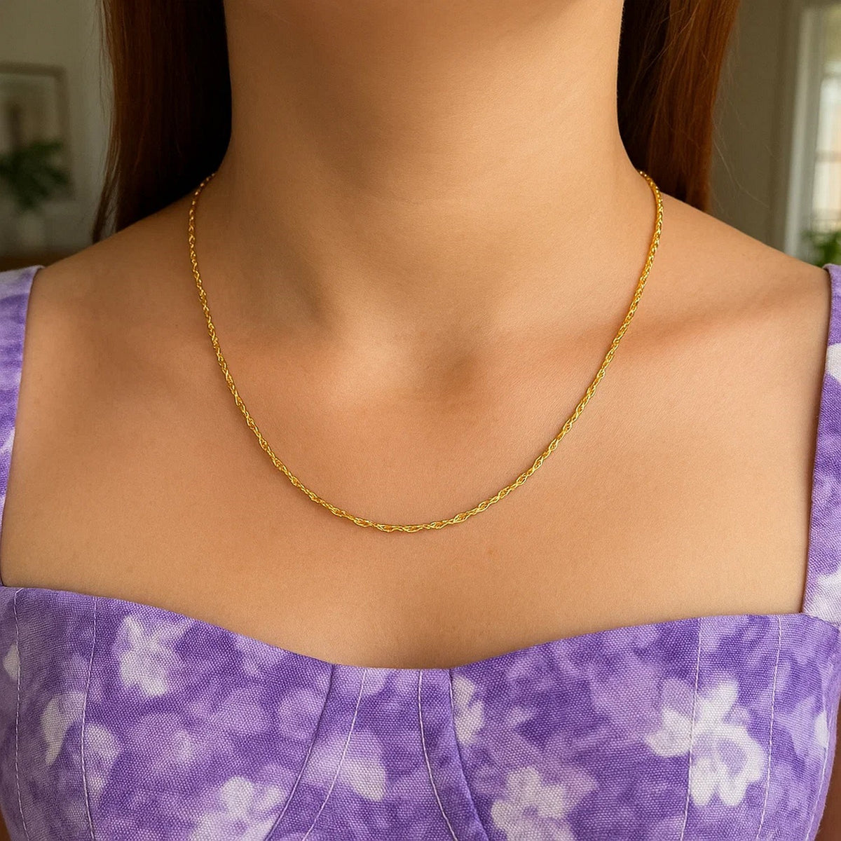 14k Yellow Gold Singapore Chain (1.10 mm), view 15