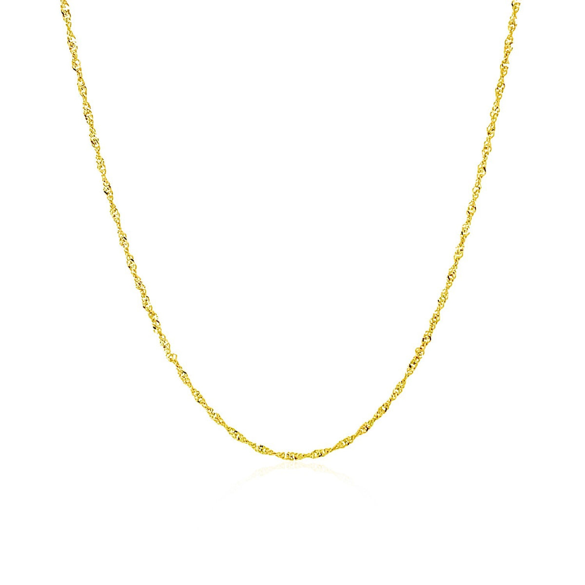 14k Yellow Gold Singapore Chain (1.10 mm), view 14
