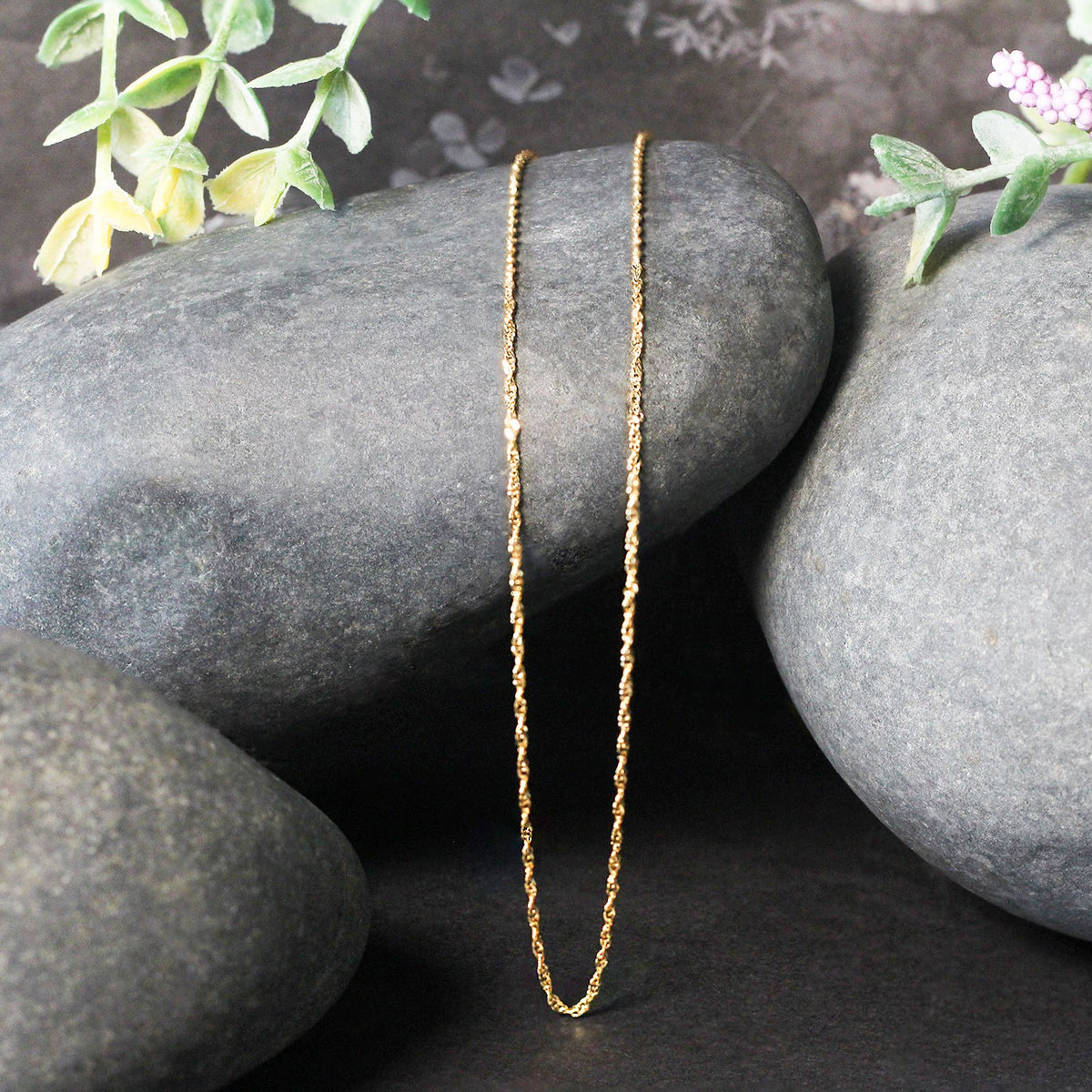 14k Yellow Gold Singapore Chain (1.10 mm), view 10