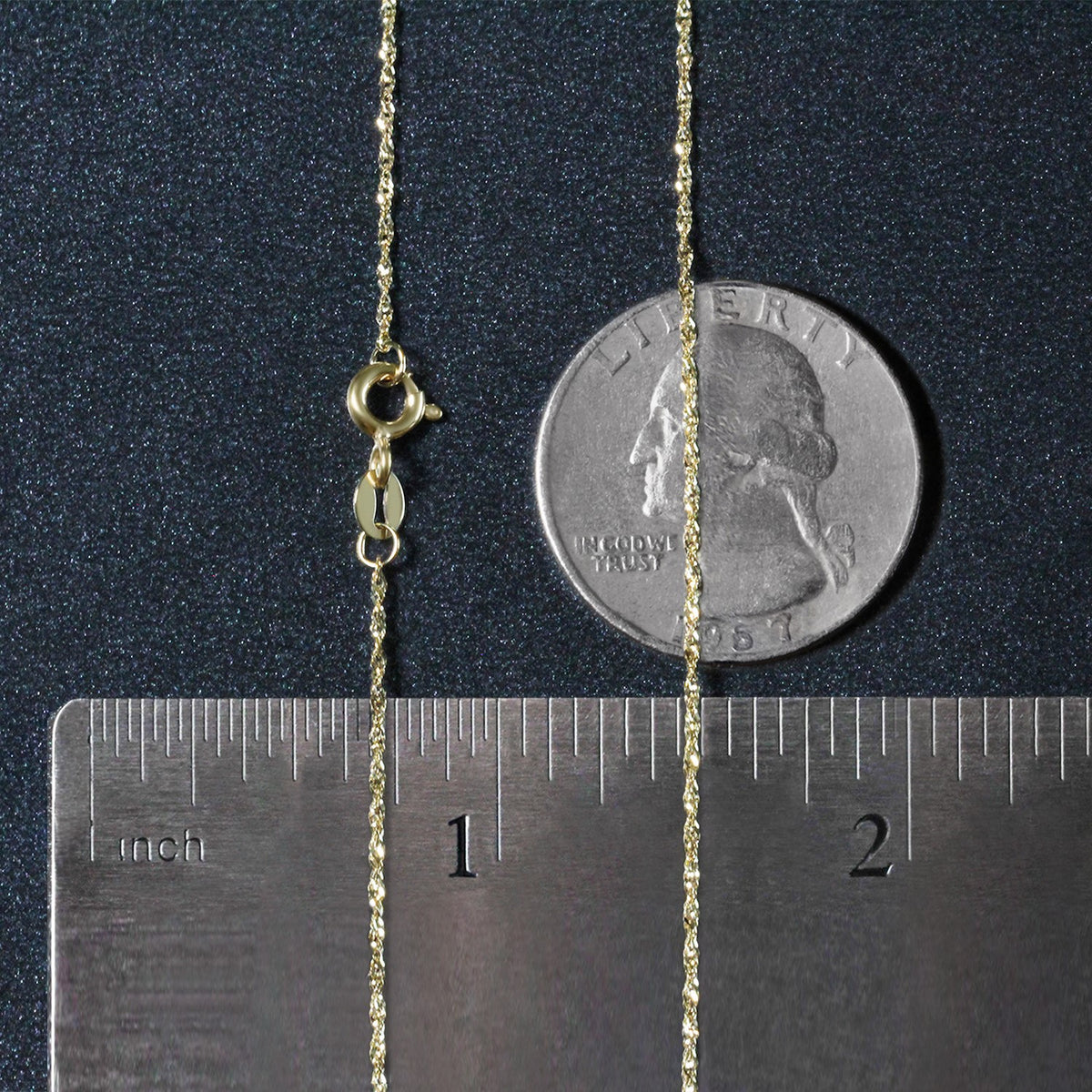 14k Yellow Gold Singapore Chain (1.10 mm), view 19