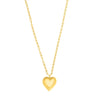 Sterling Silver Gold Plated Large Puffed Heart Long Necklace