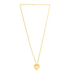 Sterling Silver Gold Plated Large Puffed Heart Long Necklace, view 2