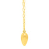 Sterling Silver Gold Plated Large Puffed Heart Long Necklace