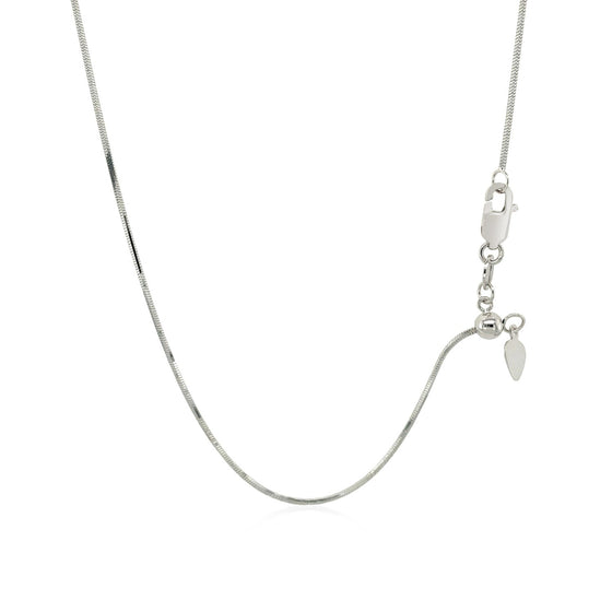 14k White Gold Adjustable Snake Chain (0.80 mm)