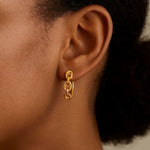 14K Yellow Gold Oval Mariner Huggies, view 4