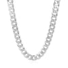 Rhodium Plated Sterling Silver Curb Style Chain (7.90 mm), view 2