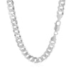 Rhodium Plated Sterling Silver Curb Style Chain (7.90 mm), view 3