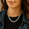Rhodium Plated Sterling Silver Curb Style Chain (7.90 mm), view 5
