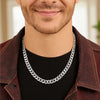 Rhodium Plated Sterling Silver Curb Style Chain (7.90 mm), view 6