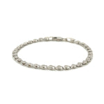 14K White Gold Heart Bracelet (3.00 mm), view 2