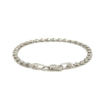 14K White Gold Heart Bracelet (3.00 mm), view 3