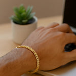 14K Yellow Gold Square Franco Bracelet (4.40 mm), view 3