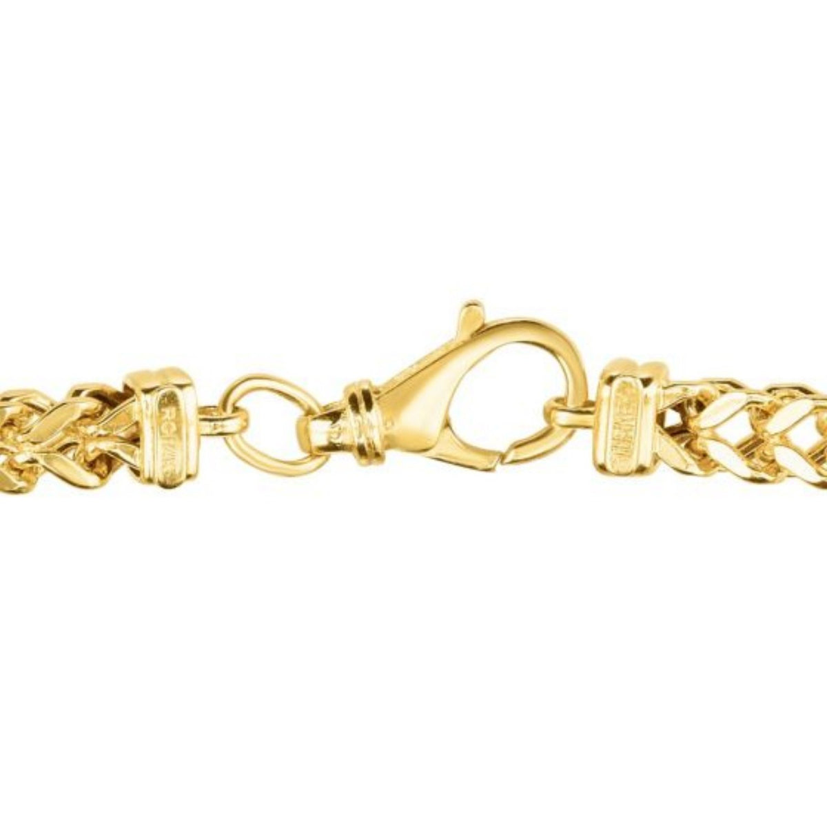 14K Yellow Gold Square Franco Bracelet (4.40 mm), view 5