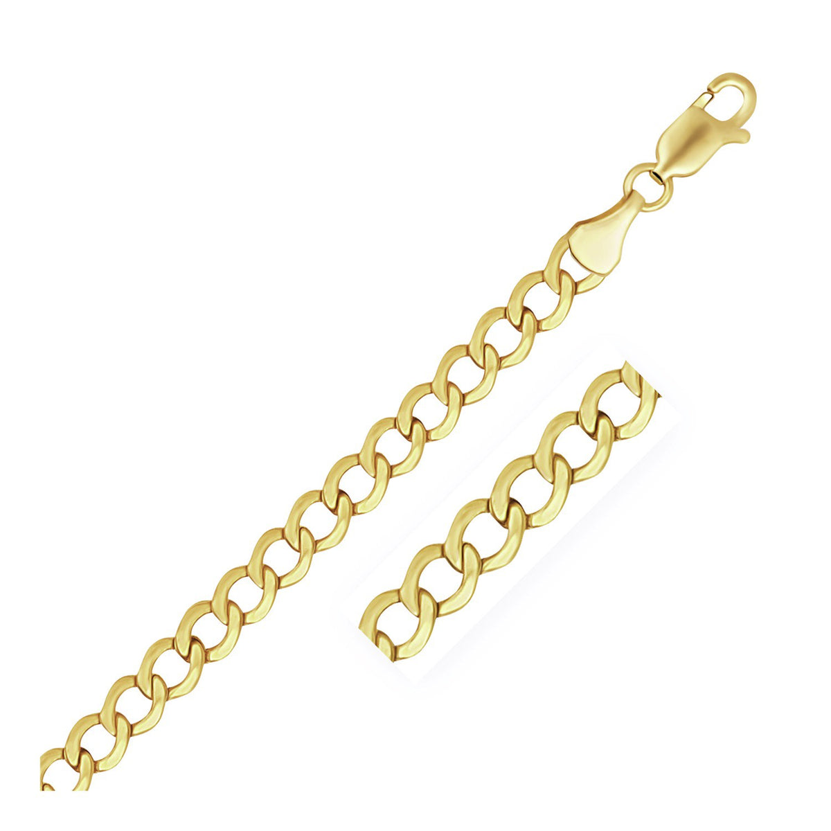 14k Yellow Gold Curb Chain (5.30 mm), view 10