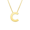 14K Yellow Gold Yours Truly Block Letter Initial C Necklace, view 2