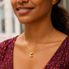 14K Yellow Gold Yours Truly Block Letter Initial C Necklace, view 3