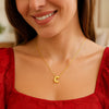 14K Yellow Gold Yours Truly Block Letter Initial C Necklace, view 4