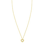 14K Yellow Gold Petite Diamond Heart Necklace