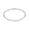 14K White Gold Solid Figaro Bracelet (6.00 mm), view 3