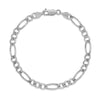 14k White Gold Solid Figaro Bracelet (4.50 mm)