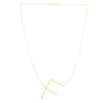 14K Yellow Gold Yours Truly Large Initial F Necklace, view 2