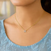 14K Yellow Gold Mini Diamond H Initial Pendant Necklace, view 4