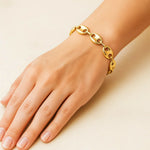 14K Yellow Gold High Polish Lite Puffed Mariner Link Bracelet (12.00 mm), view 3