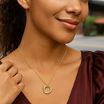 14K Yellow Gold Interlocking Large Trinity Necklace, view 3