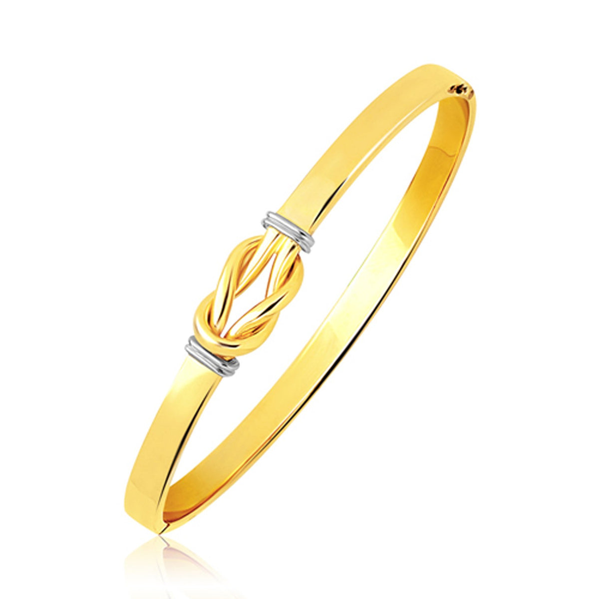 Intertwined Knot Slip On Bangle in 14K Two-Tone Gold (5.00 mm)