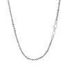 Rhodium Plated 2.2mm Sterling Silver Sparkle Style Chain (2.20 mm), view 3