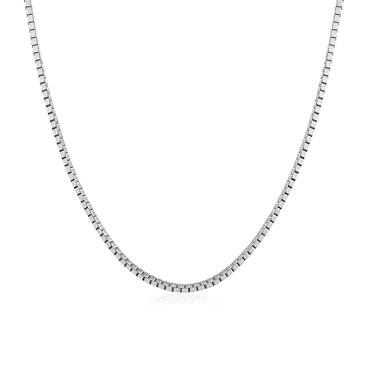 14k White Gold Classic Box Chain (1.10 mm), view 19