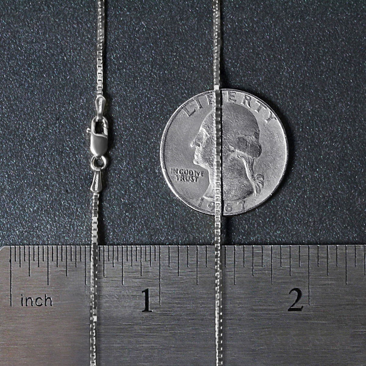14k White Gold Classic Box Chain (1.10 mm), view 20