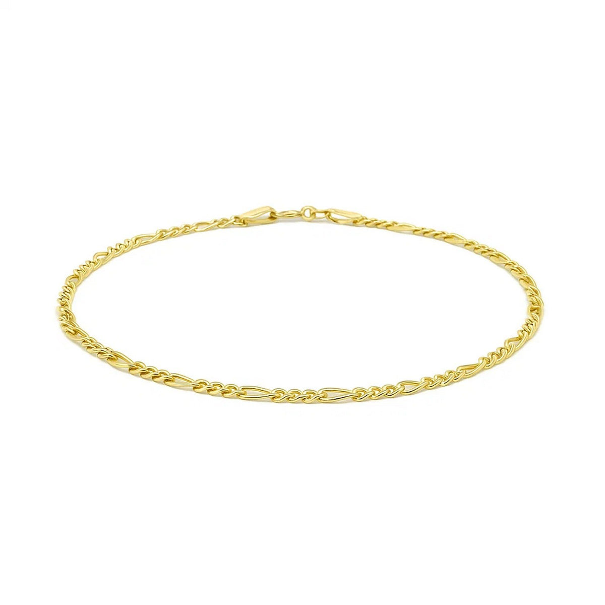 14K Yellow Gold Figaro Bracelet (1.90 mm), view 2