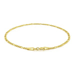 14K Yellow Gold Figaro Bracelet (1.90 mm), view 3