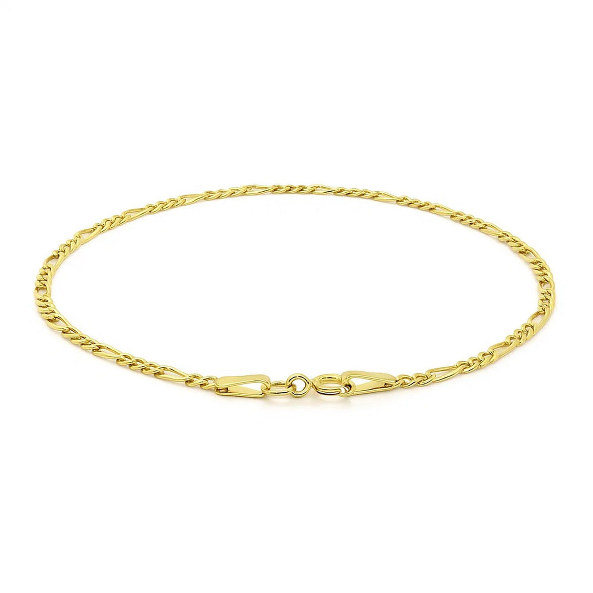 14K Yellow Gold Figaro Bracelet (1.90 mm), view 3