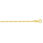 14K Yellow Gold Figaro Bracelet (1.90 mm), view 4
