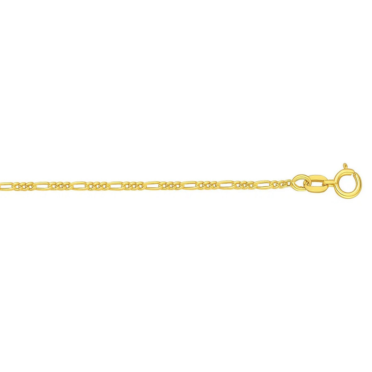 14K Yellow Gold Figaro Bracelet (1.90 mm), view 4