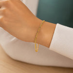 14K Yellow Gold Figaro Bracelet (1.90 mm), view 5