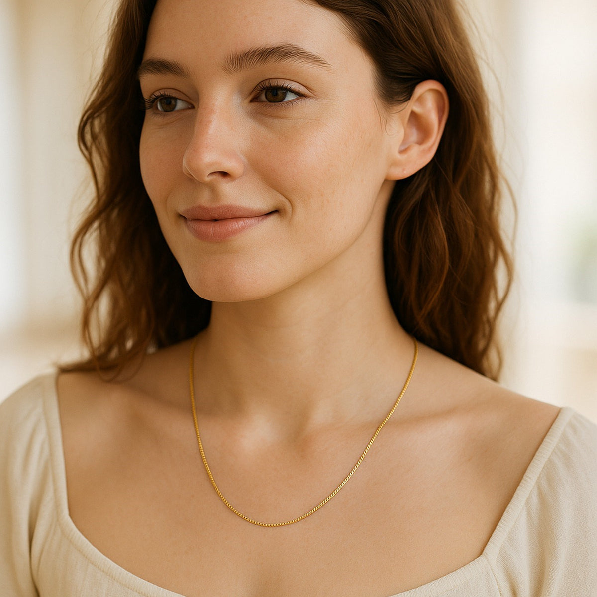 14k Yellow Gold Classic Box Chain (0.75 mm), view 20