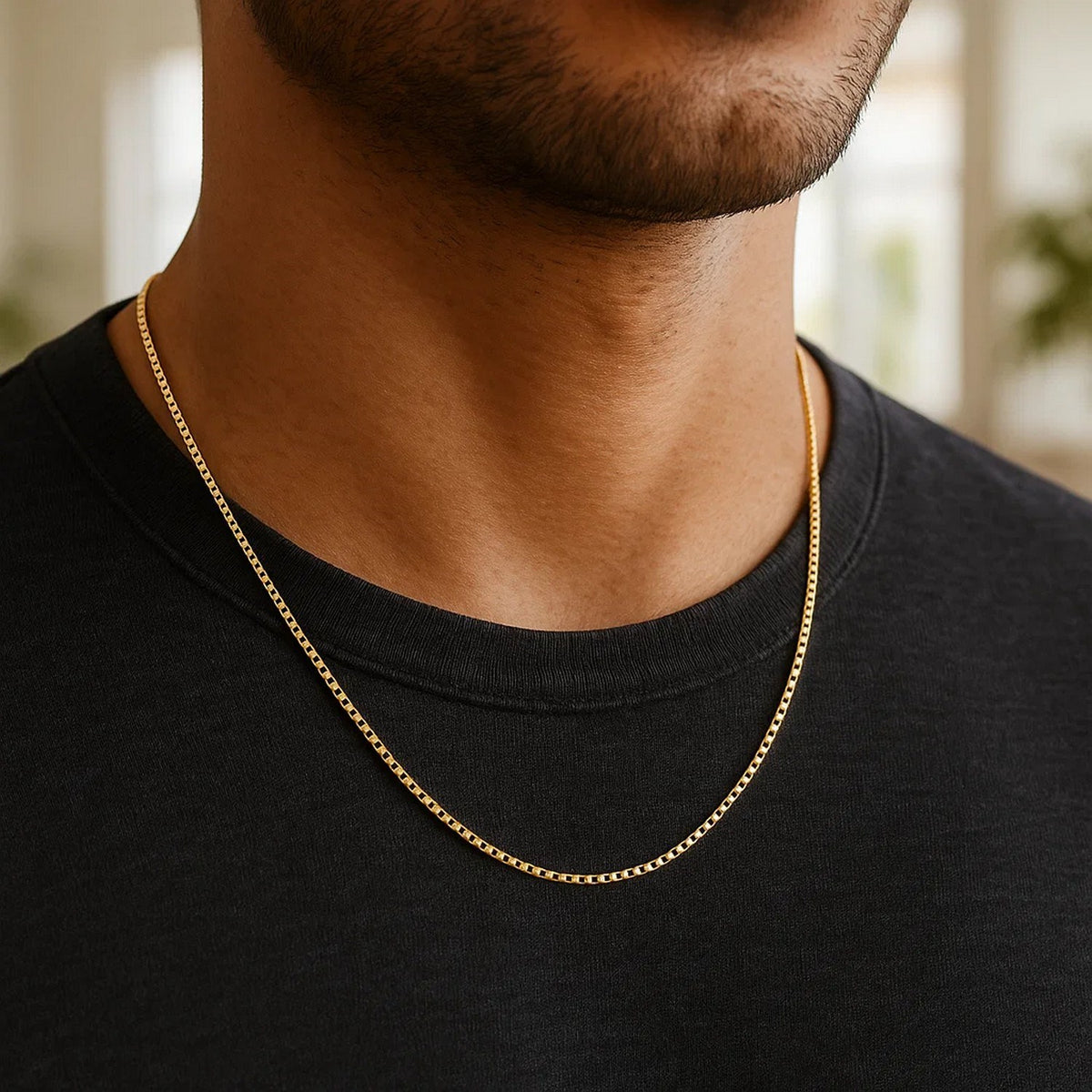 14k Yellow Gold Classic Box Chain (0.75 mm), view 4