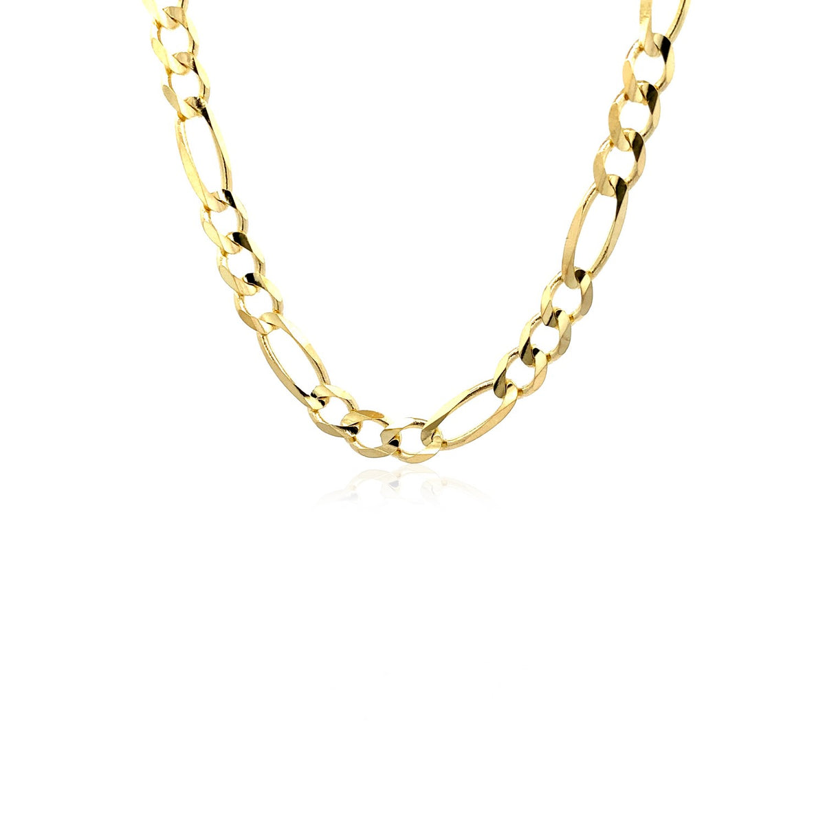 10K Yellow Gold Solid Figaro Chain (5.30 mm), view 2
