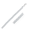 14K White Gold Solid Double Link Charm Bracelet (5.00 mm)