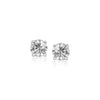 Sterling Silver Faceted White Cubic Zirconia Stud Earrings(4mm)