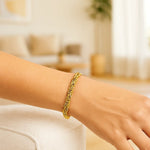 14K Yellow Gold Byzantine Link Stylish Bracelet (9.00 mm), view 3