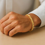 14K Yellow Gold Byzantine Link Stylish Bracelet (9.00 mm), view 6