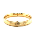 Classic Floral Carved Bangle in 14K Yellow Gold (10.00 mm), view 3