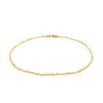 14K Yellow Gold Singapore Bracelet (1.10 mm), view 2