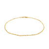 14K Yellow Gold Singapore Bracelet (1.10 mm), view 2