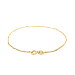 14K Yellow Gold Singapore Bracelet (1.10 mm), view 3