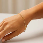 14K Yellow Gold Singapore Bracelet (1.10 mm), view 4